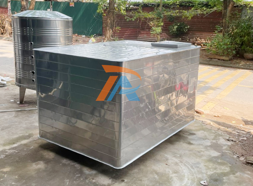Thi công lắp đặt bể vuông inox Thiên Á